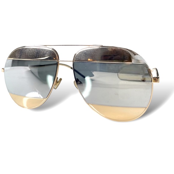 Christian Dior “Linda Farrow” Mirrored Split Aviator Sunglasses - Picture 4 of 12